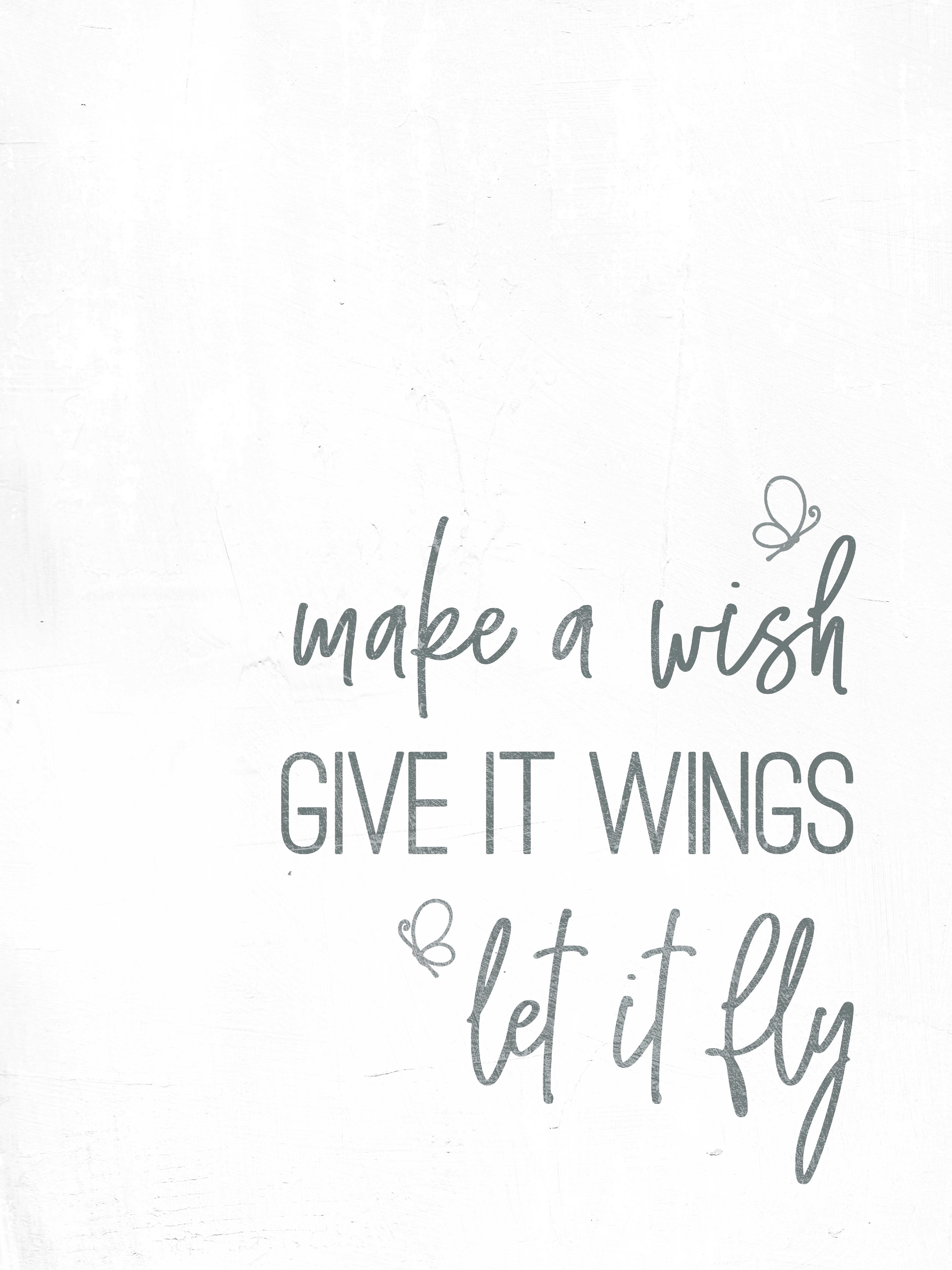 Trinx Make a Wish Give It Wings - Wrapped Canvas Print | Wayfair